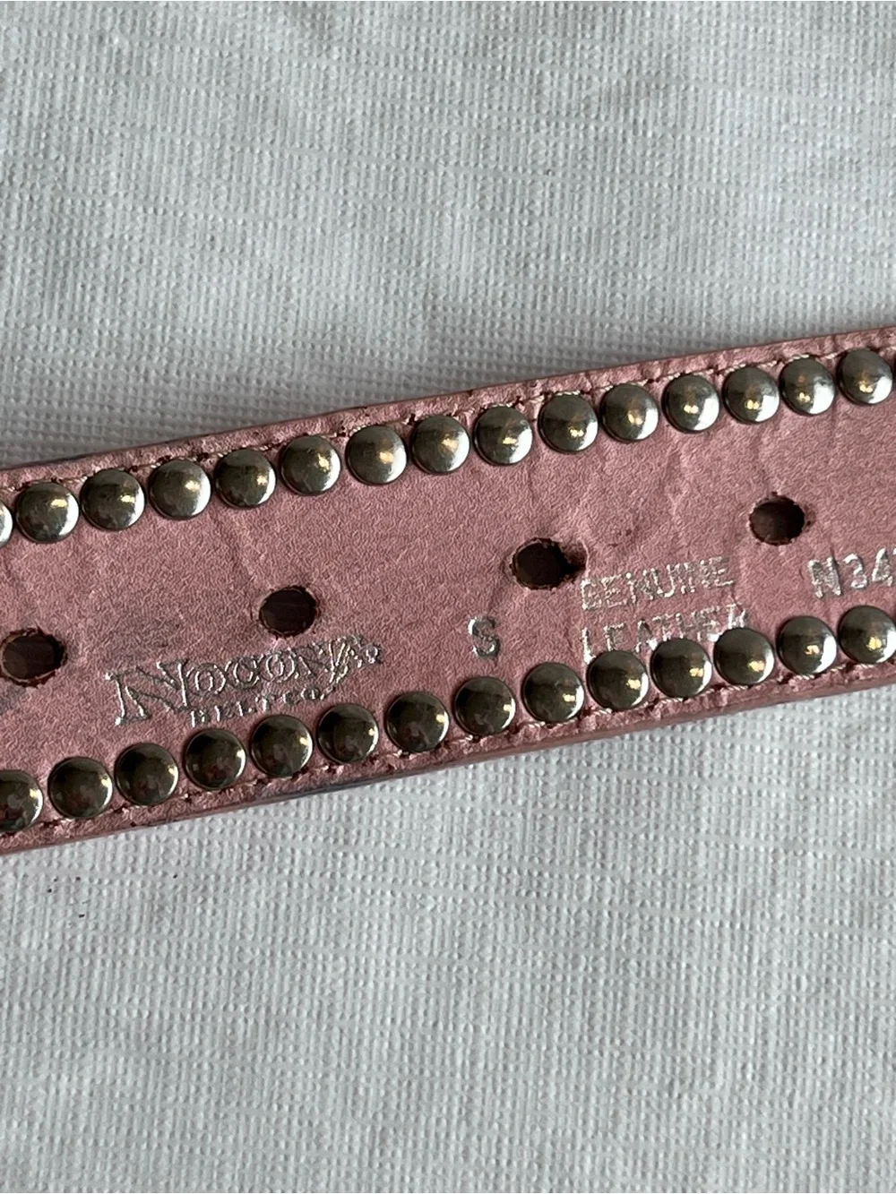 Nocona Pink Leather Rhinestones Western Belt